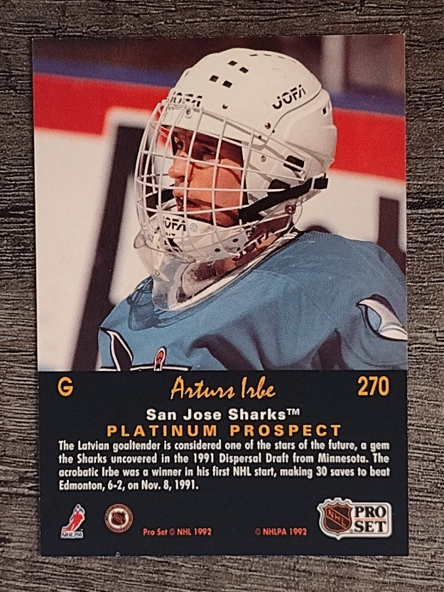 1991-92 Pro Set Platinum #270 Arturs Irbe