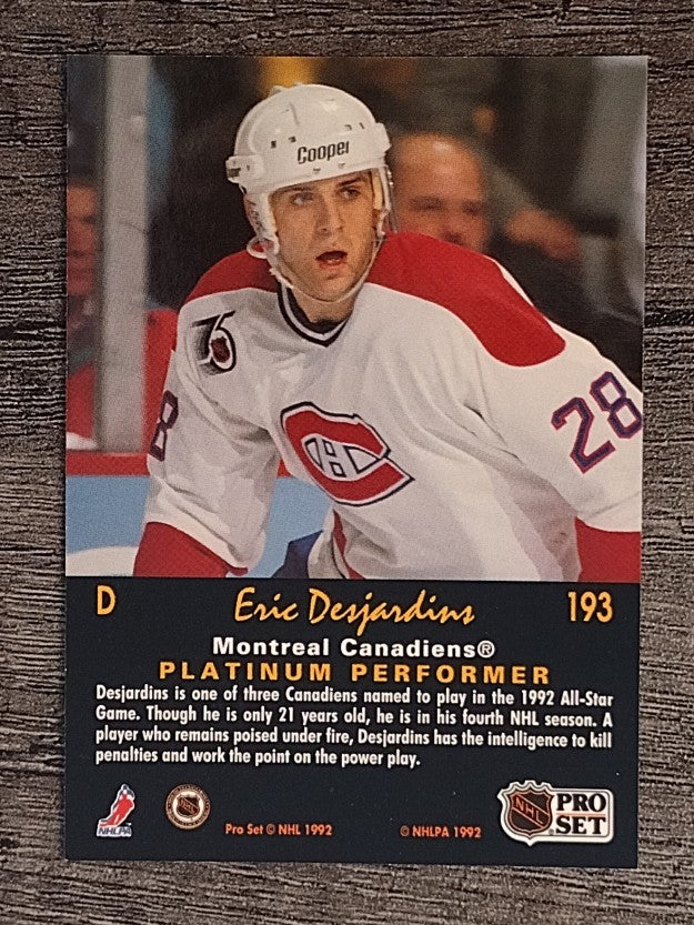 1991-92 Pro Set Platinum #193 Eric Desjardins