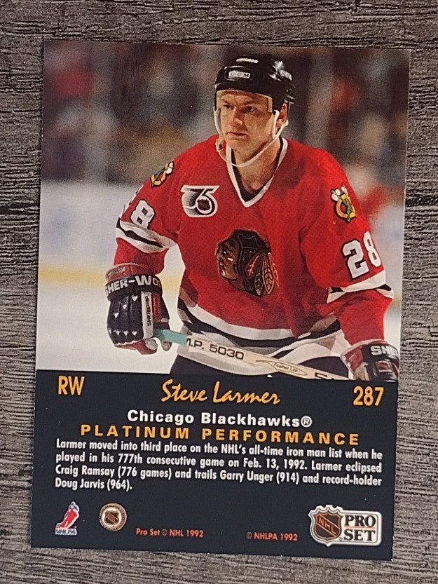 1991-92 Pro Set Platinum #287 Steve Larmer PP