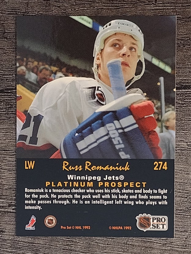 1991-92 Pro Set Platinum #274 Russ Romaniuk RC