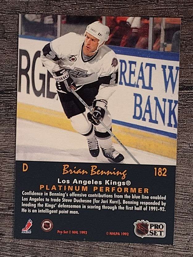 1991-92 Pro Set Platinum #182 Brian Benning