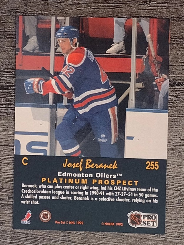 1991-92 Pro Set Platinum #255 Josef Beranek RC