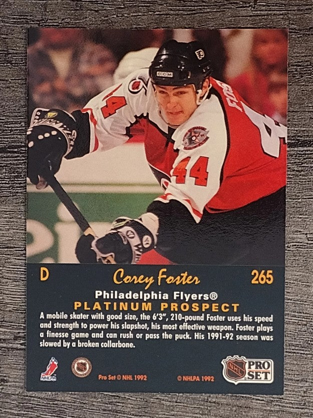 1991-92 Pro Set Platinum #265 Corey Foster RC