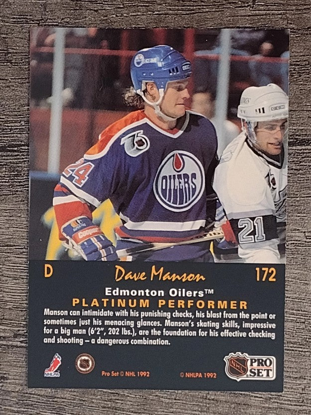 1991-92 Pro Set Platinum #172 Dave Manson