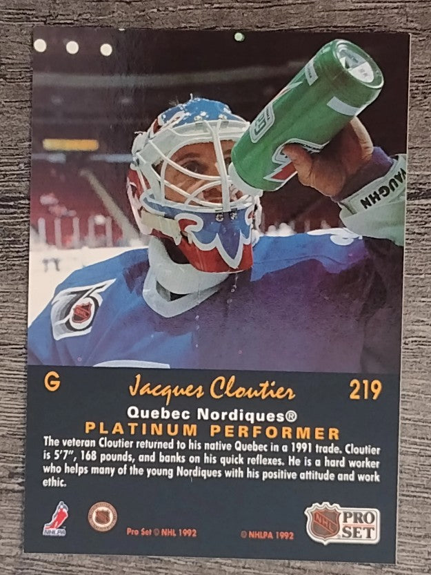 1991-92 Pro Set Platinum #219 Jacques Cloutier