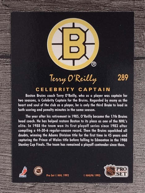 1991-92 Pro Set Platinum #289 Terry O'Reilly CAP