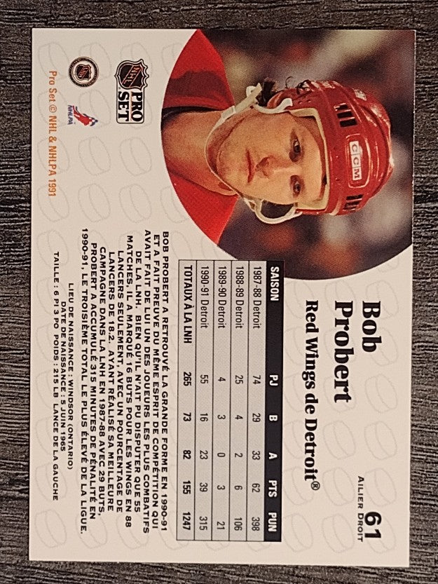 1991-92 Pro Set French #61 Bob Probert