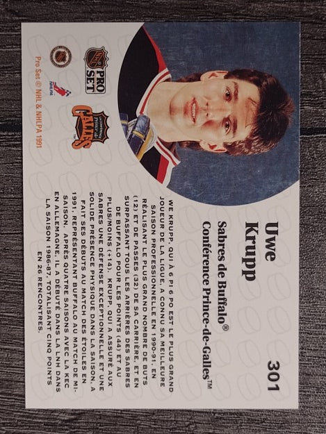1991-92 Pro Set French #301 Uwe Krupp AS