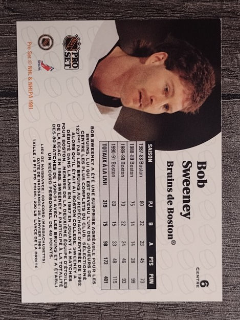 1991-92 Pro Set French #6 Bob Sweeney