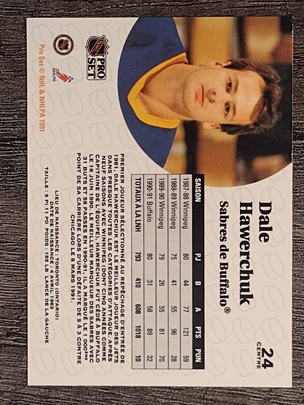 1991-92 Pro Set French #24 Dale Hawerchuk