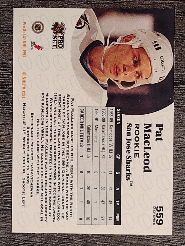 1991-92 Pro Set #559 Pat MacLeod RC