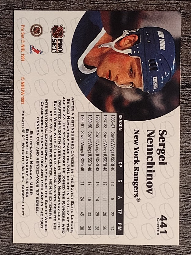 1991-92 Pro Set #441 Sergei Nemchinov