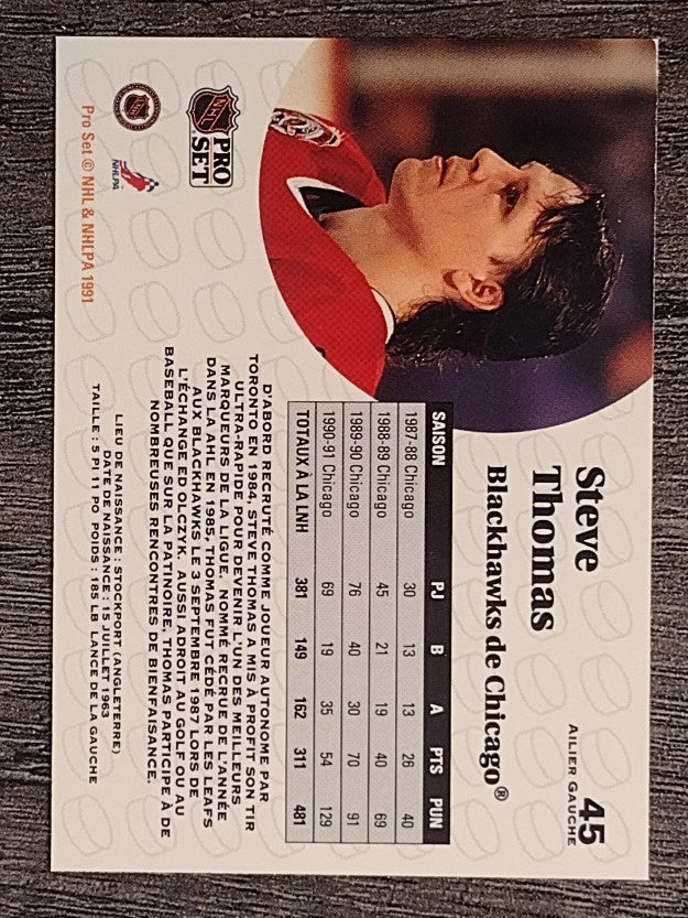 1991-92 Pro Set French #45 Steve Thomas