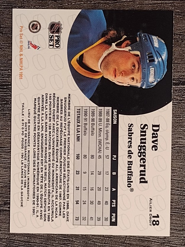 1991-92 Pro Set French #18 Dave Snuggerud