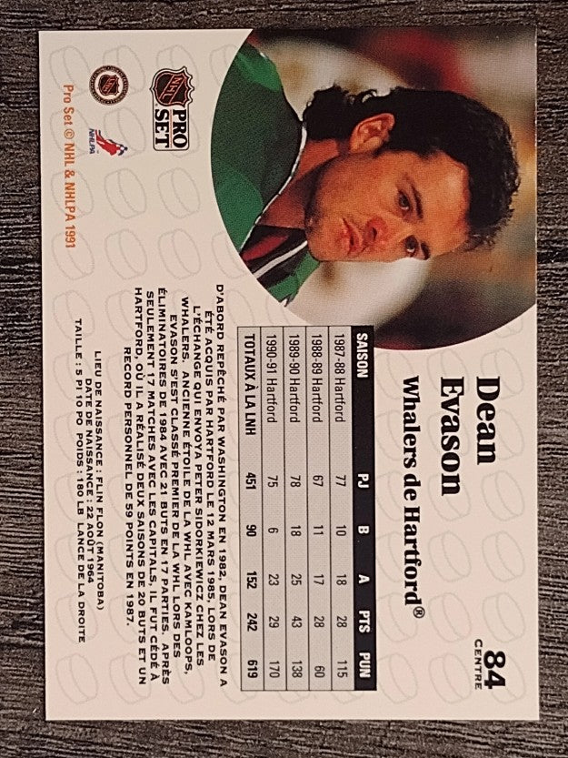 1991-92 Pro Set French #84 Dean Evason