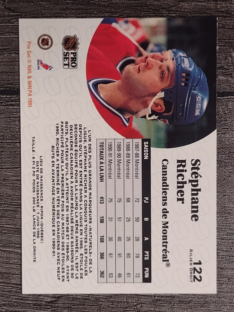 1991-92 Pro Set French #122 Stephane Richer