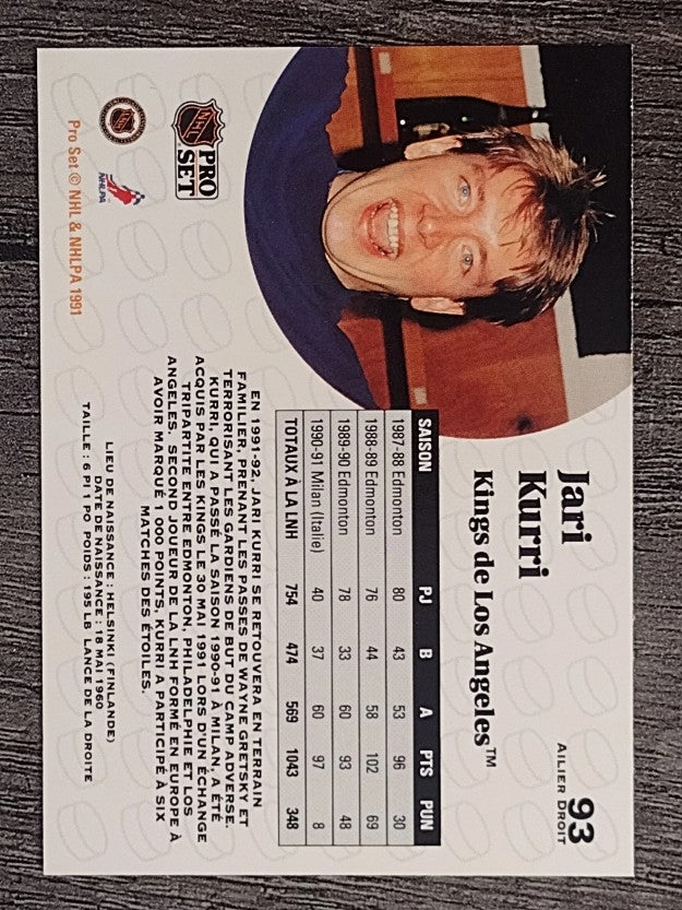 1991-92 Pro Set French #93 Jari Kurri