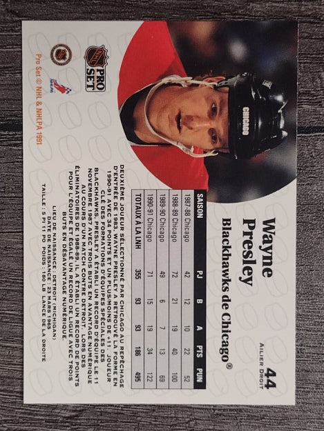 1991-92 Pro Set French #44 Wayne Presley