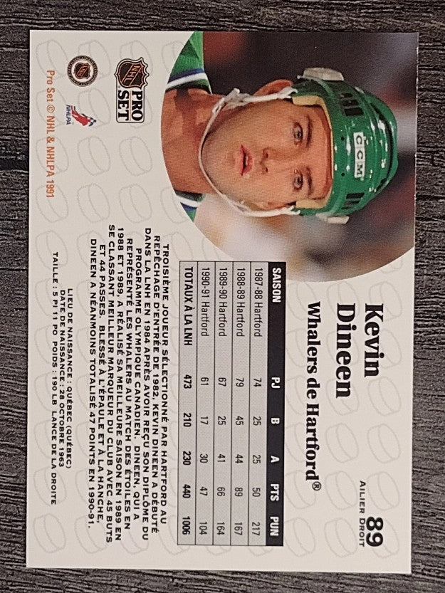 1991-92 Pro Set French #89 Kevin Dineen