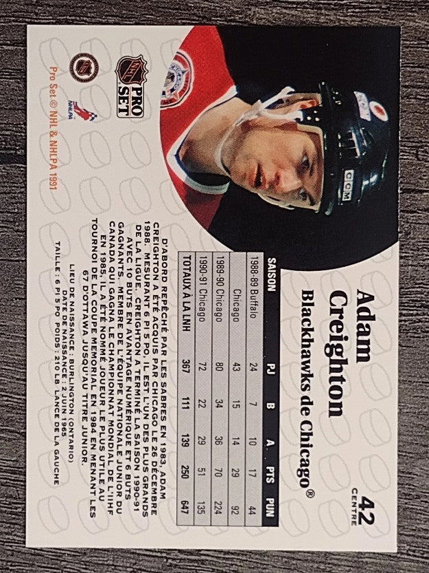 1991-92 Pro Set French #42 Adam Creighton