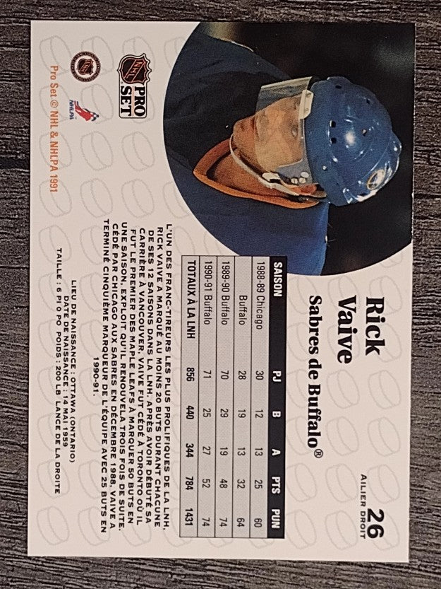 1991-92 Pro Set French #26 Rick Vaive