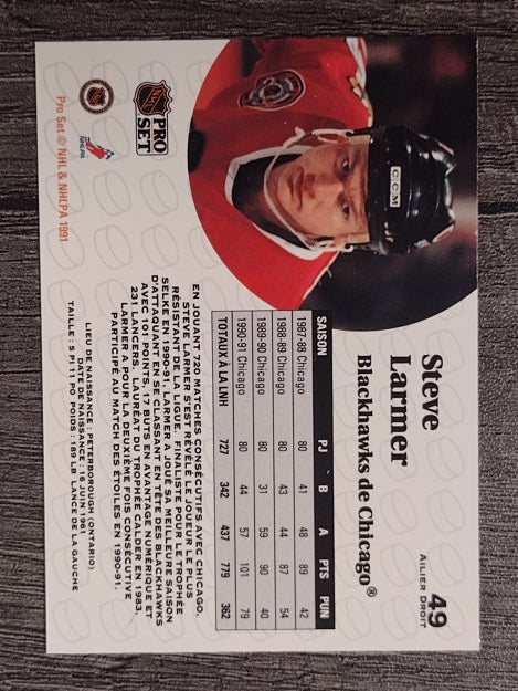 1991-92 Pro Set French #49 Steve Larmer