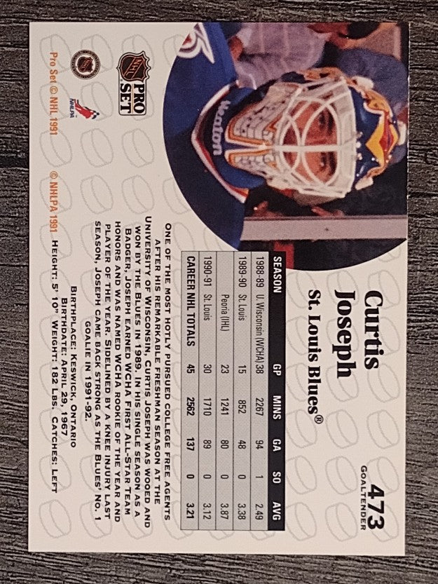 1991-92 Pro Set #473 Curtis Joseph