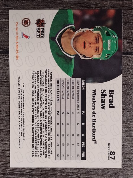 1991-92 Pro Set French #87 Brad Shaw