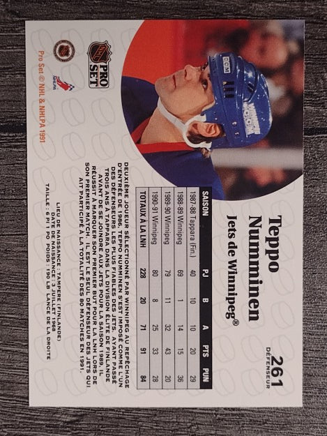 1991-92 Pro Set French #261 Teppo Numminen