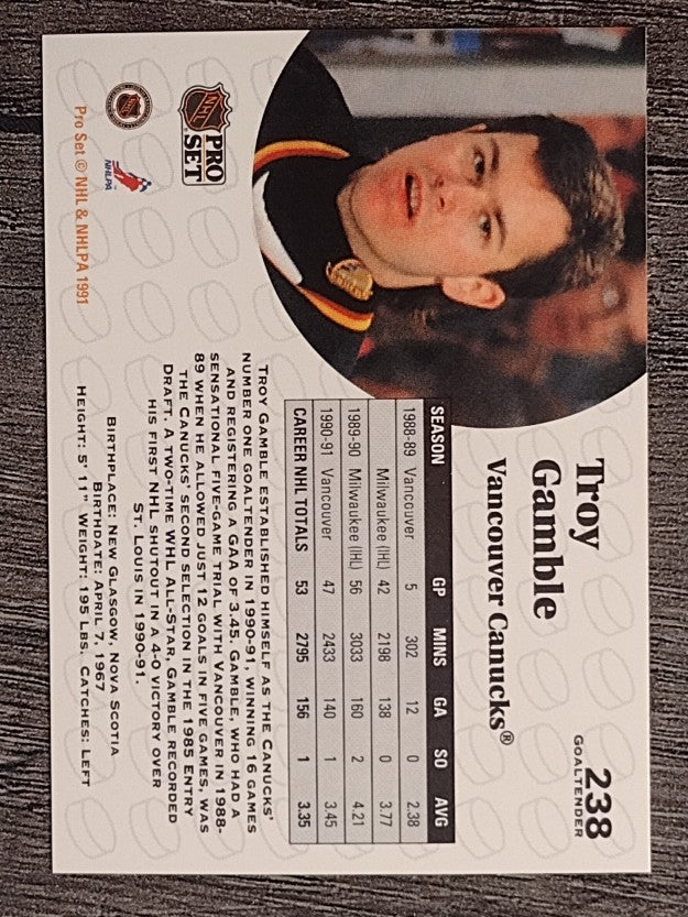 1991-92 Pro Set #238 Troy Gamble