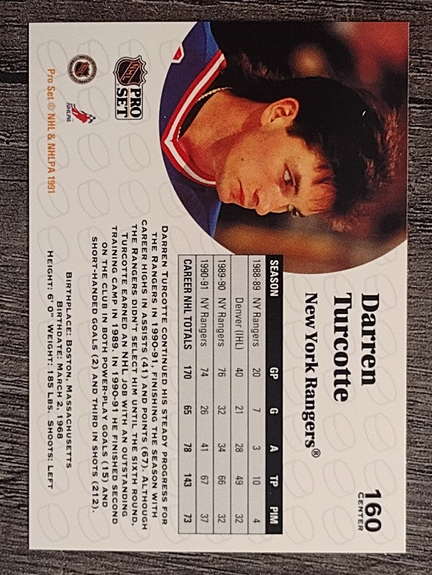 1991-92 Pro Set #160 Darren Turcotte