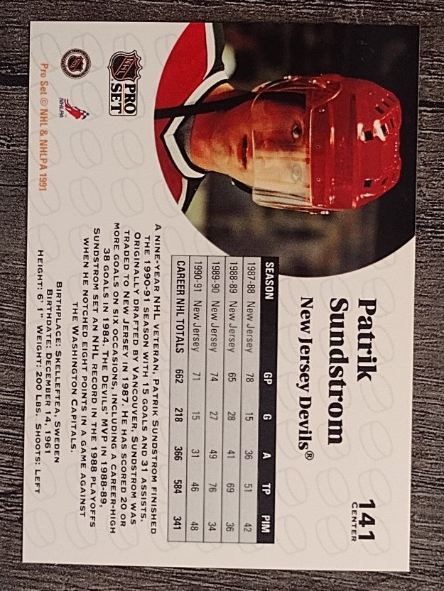 1991-92 Pro Set #141 Patrik Sundstrom