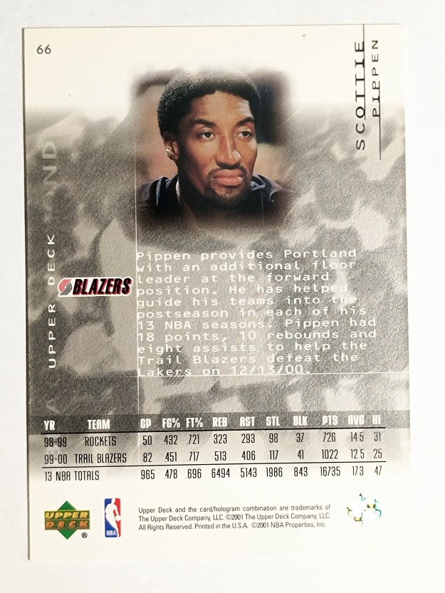 2000-01 Black Diamond #66 Scottie Pippen