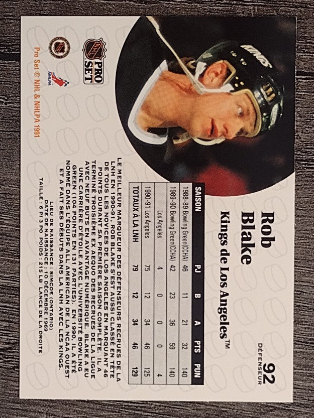 1991-92 Pro Set French #92 Rob Blake