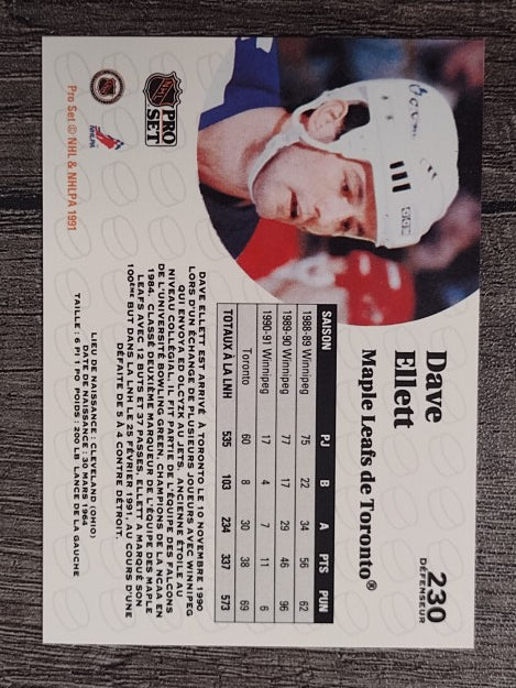 1991-92 Pro Set French #230 Dave Ellett