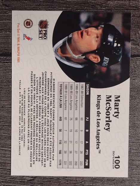 1991-92 Pro Set French #100 Marty McSorley