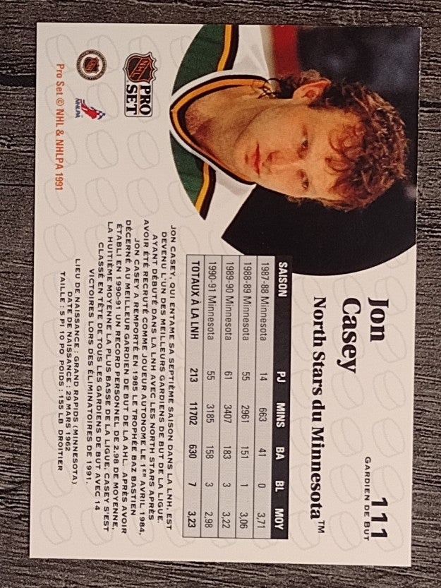 1991-92 Pro Set French #111 Jon Casey