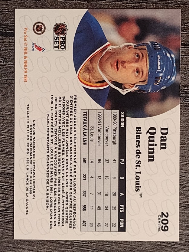 1991-92 Pro Set French #209 Dan Quinn