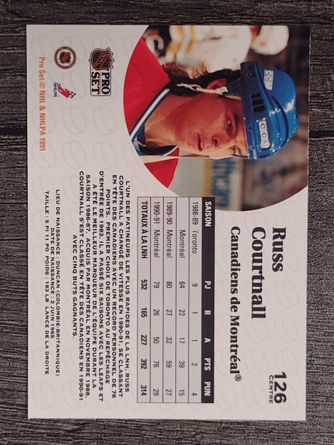 1991-92 Pro Set French #126 Russ Courtnall