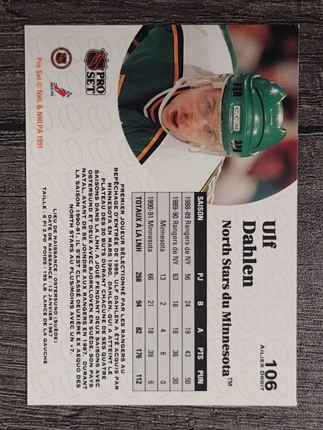 1991-92 Pro Set French #106 Ulf Dahlen