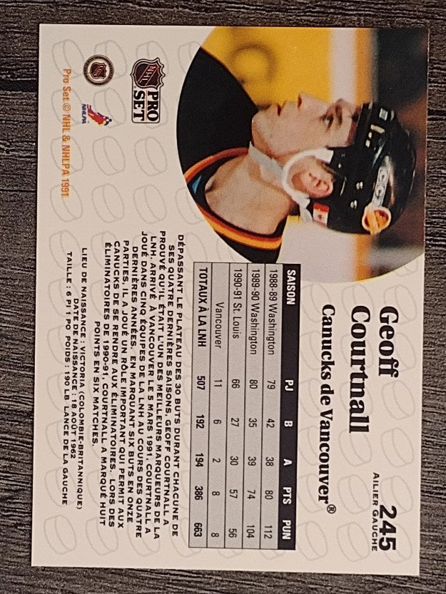 1991-92 Pro Set French #245 Geoff Courtnall