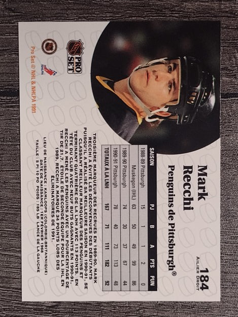 1991-92 Pro Set French #184 Mark Recchi