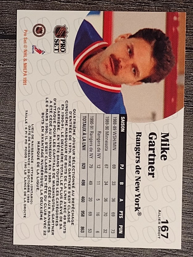 1991-92 Pro Set French #167 Mike Gartner