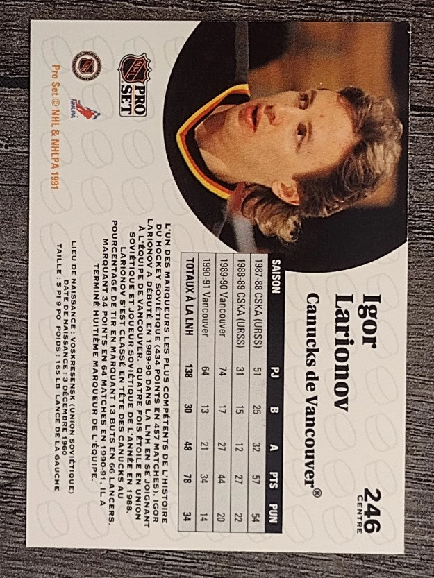 1991-92 Pro Set French #246 Igor Larionov