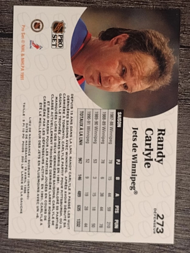 1991-92 Pro Set French #273 Randy Carlyle