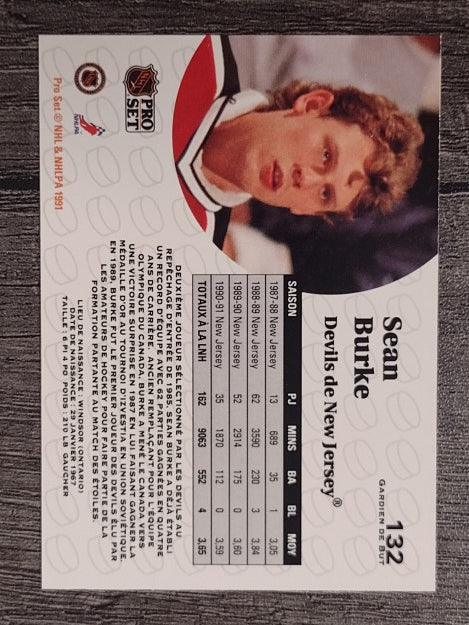 1991-92 Pro Set French #132 Sean Burke