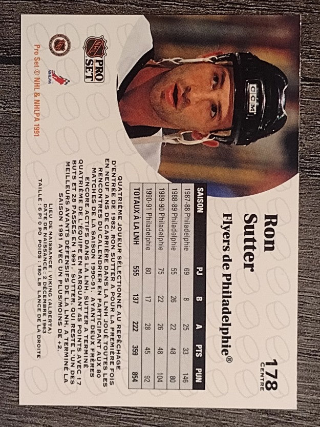 1991-92 Pro Set French #178 Ron Sutter