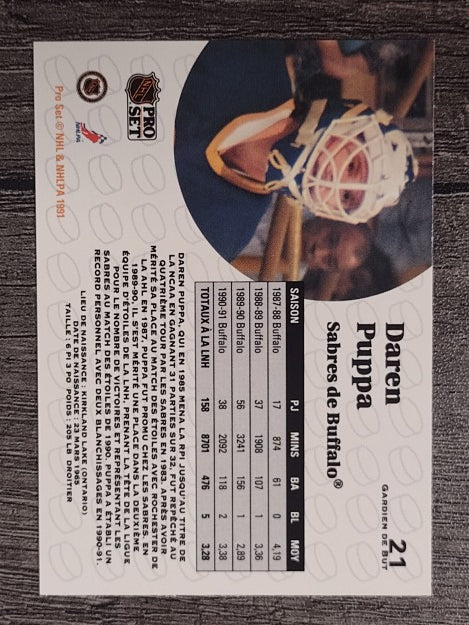 1991-92 Pro Set French #21 Daren Puppa