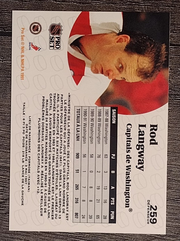 1991-92 Pro Set French #259 Rod Langway