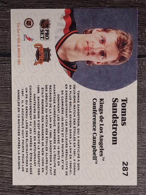1991-92 Pro Set French #287 Tomas Sandstrom AS